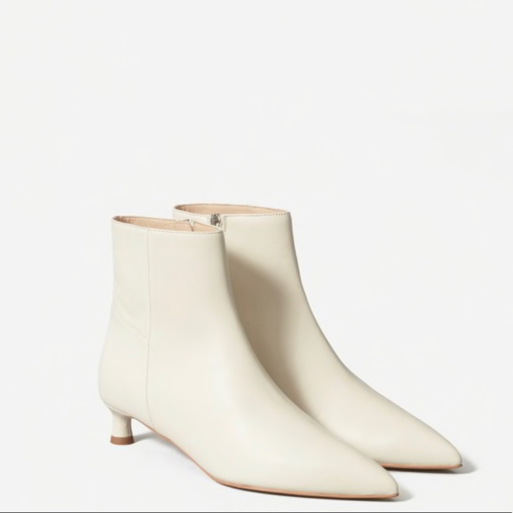 Everlane Editor white ankle bootie